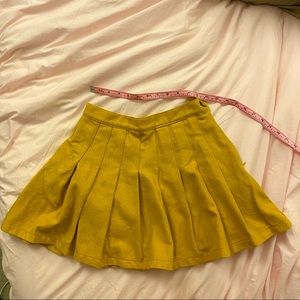 Mustard Schoolgirl Pleated Skirt with Shorts